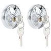 vidaXL Lucchetti Discus con Chiavi 2 pz Argento 6 x 2.3 x 6 cm