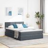 vidaXL Letto con Contenitore Grigio scuro 140 x 200 cm Velluto