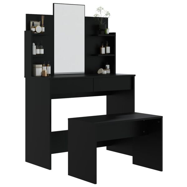 vidaXL Set Toeletta Nero 96x40x142 cm
