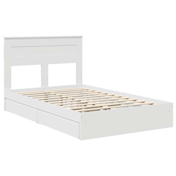 vidaXL Letto con Contenitore Bianco 120 x 190 cm Legno multistrato