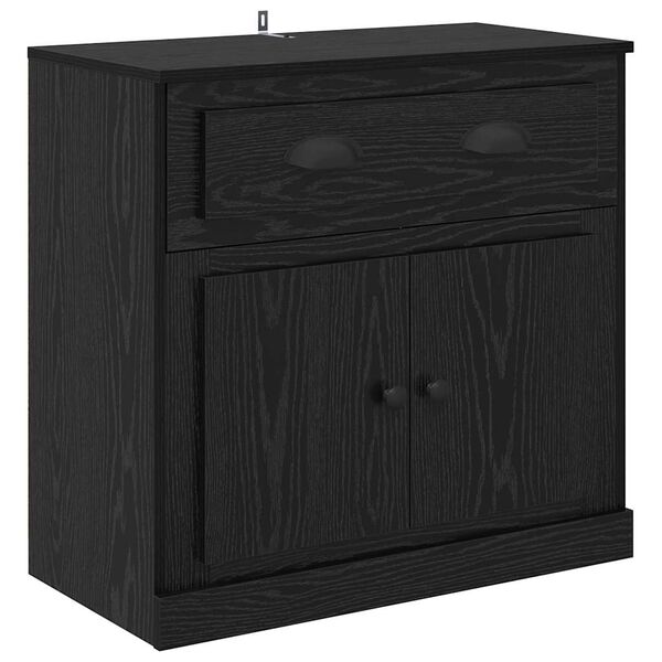 vidaXL Credenza Rovere Nero 70 x 35,5 x 67,5 cm Legno multistrato