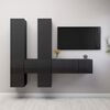 vidaXL Set Mobili TV 7 pz Grigio Lucido in Legno Multistrato