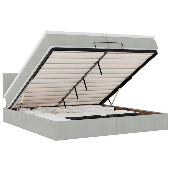 vidaXL Struttura Letto Pouf con Materassi 200x200 cm Velluto