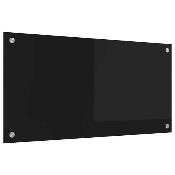 vidaXL Rivestimento da Cucina Nero 80 x 40 cm vetro temperato