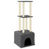 vidaXL Albero per Gatti con Tiragraffi in Sisal Grigio Scuro 133,5 cm