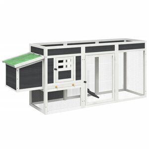 vidaXL Pollaio Grigio 204x50x84 cm in Legno Massello di Pino