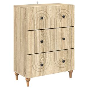 vidaXL Mobile con Cassetti Rovere Sonoma 66 x 34,5 x 90 cm