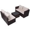 vidaXL Set Divani da Giardino 5 pz con Cuscini in Polyrattan Marrone