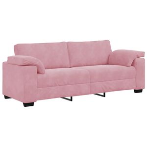 vidaXL Divano a 3 Posti rosa 220x77x82 cm in Velluto