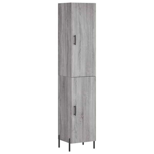vidaXL Credenza Grigio Sonoma 34,5x34x180 cm in Legno Multistrato