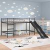vidaXL Letto loft per bambini con scivolo Nero e antracite