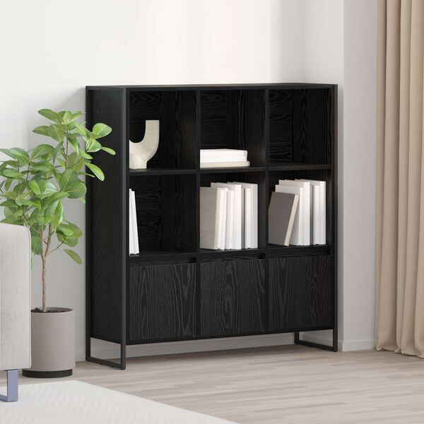 vidaXL Armadio per Libri 2 pcs Rovere Nero 99,5 x 30 x 108 cm