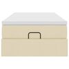 vidaXL Struttura Letto Pouf con Materasso Crema 80x200 cm in Tessuto