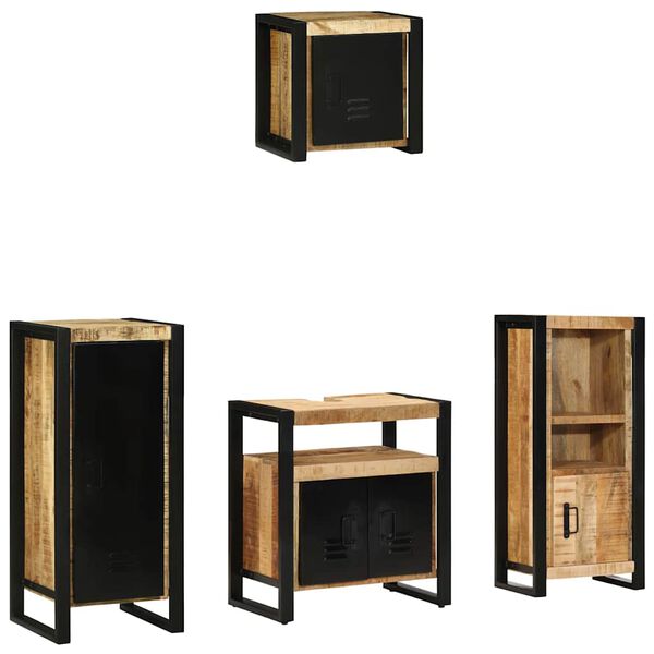 vidaXL Set di mobili per il bagno 4 pcs Legno di mango massello