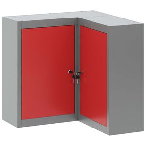 vidaXL Mobile per attrezzi con blocco Rosso e Grigio 55 x 55 x 55 cm