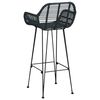 vidaXL Sedia da Bar 2 pcs Nero 55 x 52 x 92 cm Rattan e Ferro