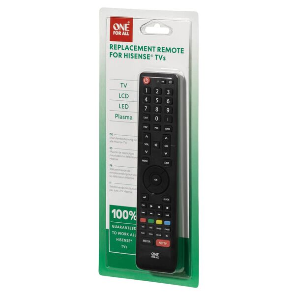 One For All Telecomando Sostitutivo per TV Hisense Nero