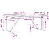 vidaXL Tavolo da Pranzo Telaio a O 180x90x75 cm Legno Pino e Acciaio