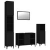 vidaXL Set Mobili da Bagno 4 pz Nero in Legno Multistrato