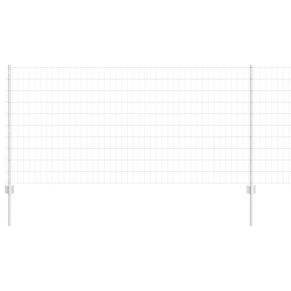 vidaXL Recinzione con Posto Argento 1 x 10 m Acciaio
