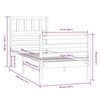 vidaXL Giroletto Bianco 75x190 cm Small Single in Legno Massello