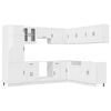 vidaXL Set Mobili da Cucina 14 pz Lucca Bianchi Lucido in Truciolato