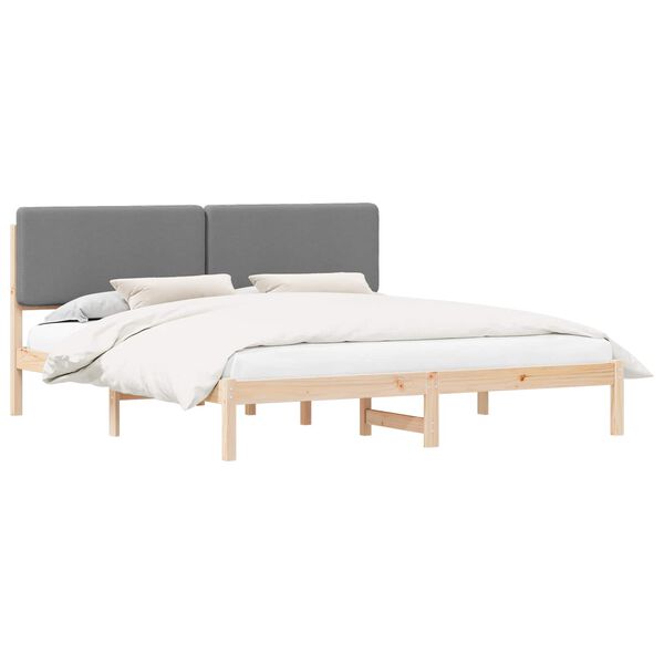 vidaXL Letto con Testiera Rivestita Grigio chiaro 200 x 200 cm