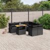 vidaXL Set Divani da Giardino 9 pz con Cuscini Nero in Polyrattan