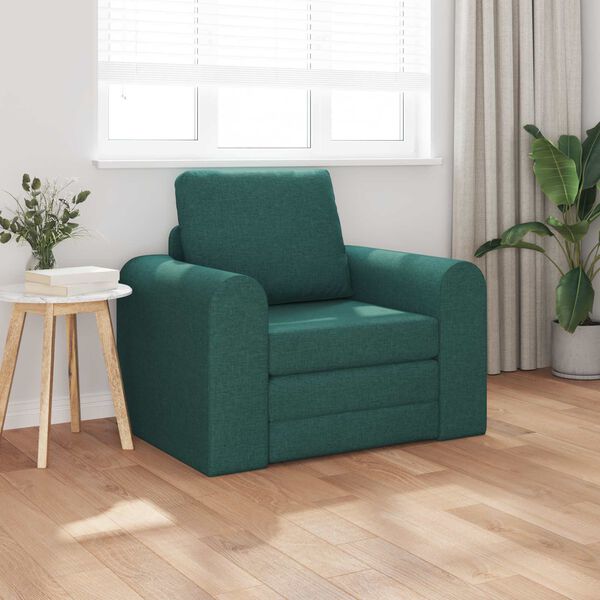 vidaXL Divano letto Verde Scuro 98 x 71 x 83 cm Tessuto