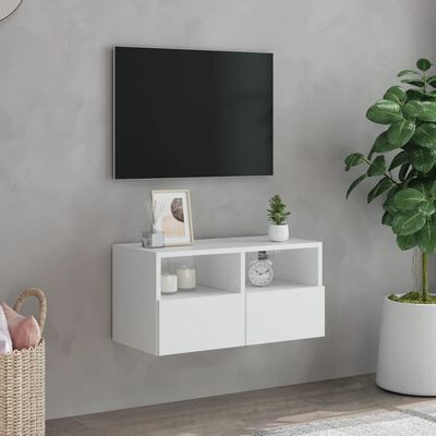 vidaXL Mobile TV a Parete Bianco 60x30x30 cm in Legno Multistrato