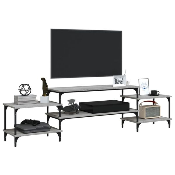 vidaXL Mobile Porta TV Grigio Sonoma 197x35x52 cm in Legno Multistrato