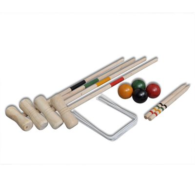 Set Gioco Croquet di legno per 4 giocatori