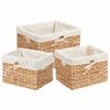 vidaXL Cesti per Stoccaggio 3 pcs Naturale 35 x 30 x 25 cm