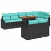 vidaXL Set Divano da Giardino 9 pz 8-Numero di posti Nero e Teal