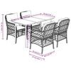 vidaXL Set da Pranzo da Giardino 5 pz con Cuscini in Polyrattan Grigio