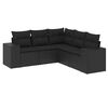 vidaXL Set Divani da Giardino 5 pz con Cuscini in Polyrattan Nero