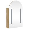 vidaXL Armadietto Bagno con Specchio e LED ad Arco Rovere 42x13x70 cm