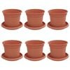 vidaXL Vasi per Piante 6 pcs Rosso Mattone &Oslash; 12,5 x 10 cm Plastica