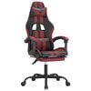 vidaXL Sedia da Gaming con Poggiapiedi Nero e Rosso Vino in Similpelle