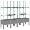 vidaXL Fioriera Giardino con Traliccio Grigio Chiaro 160x40x142,5cm PP