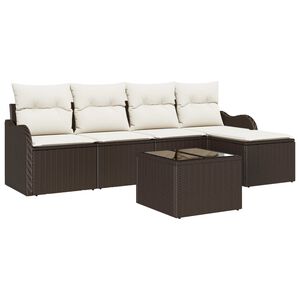 vidaXL Set Divano da Giardino 6 pcs Grigio polyrattan