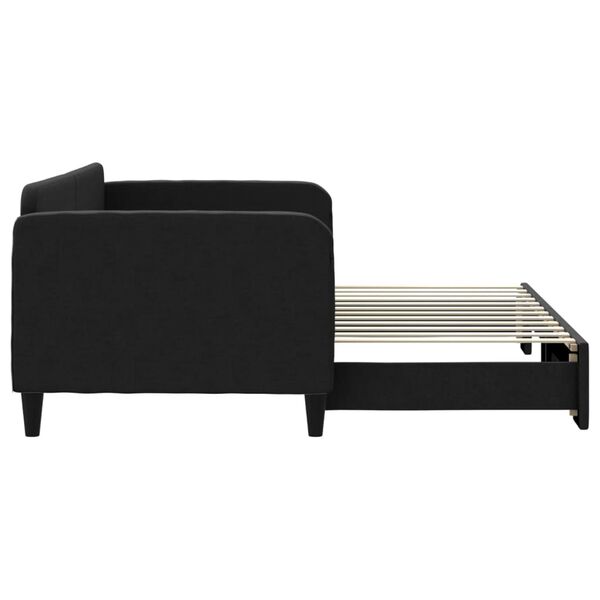 vidaXL Divano Letto con Letto Estraibile Nero 90x200 cm in Tessuto