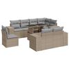 vidaXL Set Divano da Giardino 9 pz con Cuscini Beige in Polyrattan