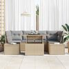 vidaXL Set di divani 7 pcs Beige e Grigio Chiaro polyrattan