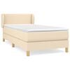vidaXL Giroletto a Molle con Materasso Crema 90x200 cm inTessuto