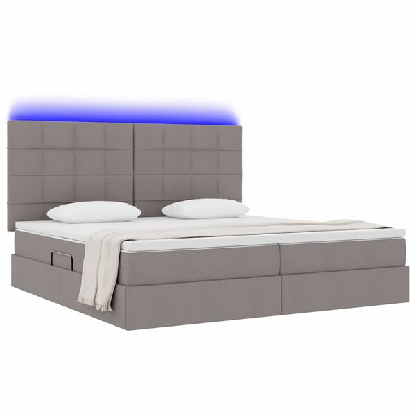 vidaXL Letto con contenitore e LED Talpa 200 x 200 cm Poliestere