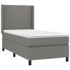vidaXL Letto a Molle Materasso e LED Grigio Scuro 90x190 cm in Tessuto