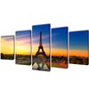 vidaXL 5 pz Set Stampa su Tela da Muro La Torre Eiffel 200 x 100 cm