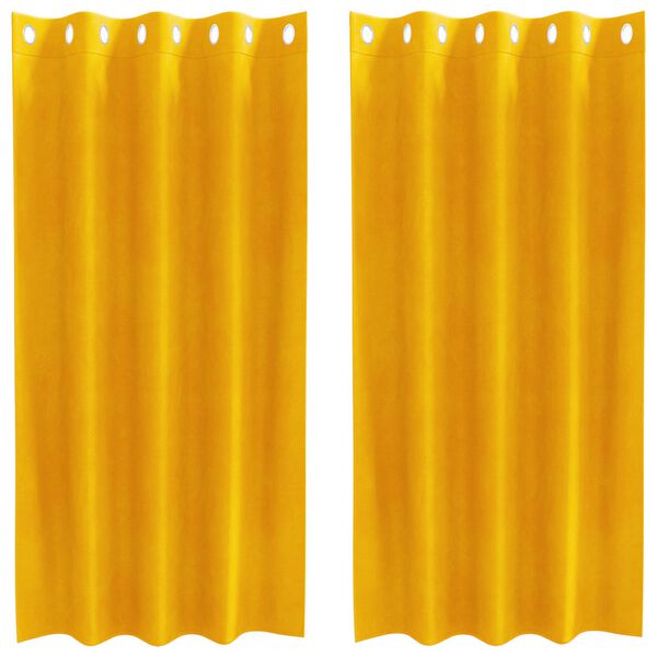 vidaXL Tende oscuranti 2 pcs Giallo senape 140 x 175 cm Velluto
