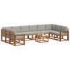 vidaXL Set di divani da esterno 11 pcs Grigio Naturale e Chiaro